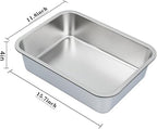 4 Packs Stainless Steel Commercial Bus Tub –12 L Heavy Duty Utility Tote Box for Dishwashing, Meat Prep, and Kitchen Storage – Large Capacity Restaurant Bus Box (Without Lid)