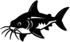 Catfish Design Metal Wall Art Metal Outdoor Decor Metal Signs Modern Artwork Whimsical Stunning Wall Decor Home Decoration for Living Room Bedroom Office Apartment (Black,12inch)