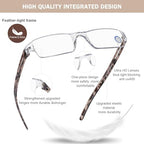 AQWANO 5 Pack Rimless Computer Reading Glasses 1.0 Blue Light Blocking, Fashion Frameless Readers for Women Men Lightweight & Comfortable Anti Glare/UV/Eyestrain, 1.0