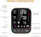 Blood Pressure Machine, Automatic Upper Arm Blood Pressure Monitor with 2x199 readout, 4.5 inch Backlit Large Screen Adjustable Large Cuff 9 to 17 inches - arrhythmia and Home Hypertension Detector