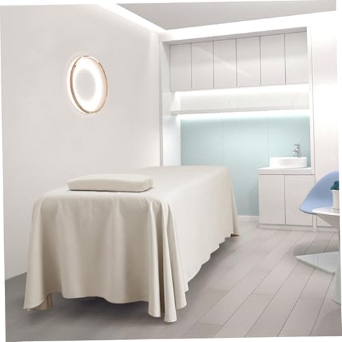 Breathable Massage Bed Sheet with Face Hole, Washable Spa Table Cover for Salon & Home(Khaki)