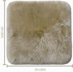 New Zealand Natural Wool Square Sheepskin Seat Pad Soft Comfortable Suitable for Living Rooms Sofa Bedrooms Dressing Dining Meeting Room Table Chair Cushions(18x18 Inch,1 Pcs,Cream Coffee)