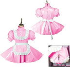 Plus Size Maid Dresses Style Sissy Dress Locable Sweet Dress Costume,Light Pink,7XL