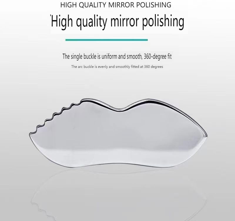 Stainless Steel Gua Sha Facial Tool, Metal Gua Sha Board Facial Tool Lymphatic Drainage Skin Care Massager for Body Eye Neck (Silver)