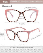 EYEURL Oversized Cat Eye Reading Glasses for Women Blue Light Computer Readers Spring Hinge Fashion Large Eyewear