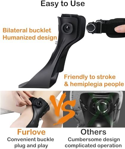 AFO Drop Foot Brace, Upgraded Medical Foot Up Ankle Foot Orthosis Support with Inflatable Airbag for Hemiplegia Stroke Shoes Walking Foot Stabilizer (Right, M)