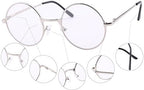 Agstum Round Vintage Reading Glasses Metal Frame Spring Hinge Readers (Strength +4.0, Silver)