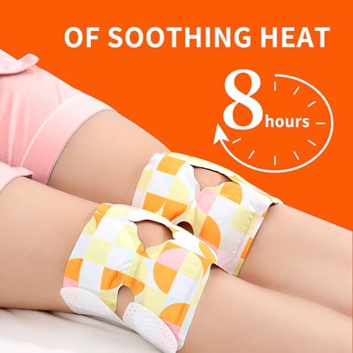 Knee Heat Wraps - 6 Count Knee Relief Patches - Targeted Knee Pain with 8-Hour Therapeutic Heat - Heated Knee Wrap Warmer - Portable Heat Therapy