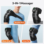 Knee Massager, Cordless Heated Knee Brace Wrap, Rechargeable Knee Massager for Knee Shoulder Elbow Pain Relief, Heating Knee Brace Support for Arthritis/Joint Stiff/Muscle Strain
