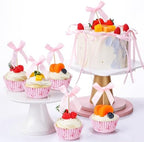 81 Pcs Pink Bow Cupcake Liners Set 50 Pink Bow Cupcake Liners and 31 Bowknot Ribbons Cake Toppers Coquette Birthday Cake Decorations for Bachelorette Bridal Baby Shower Birthday Wedding Party Supplies