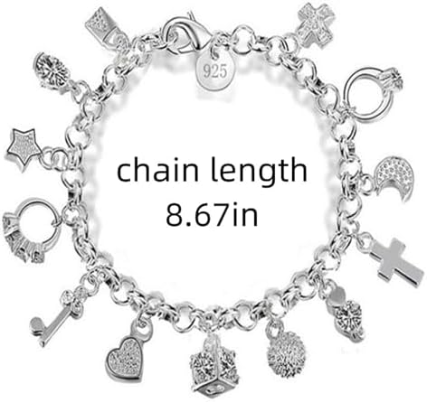925 Sterling Silver Bracelets for Women Silver Charm Bracelet Jewelry