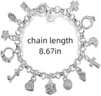 925 Sterling Silver Bracelets for Women Silver Charm Bracelet Jewelry