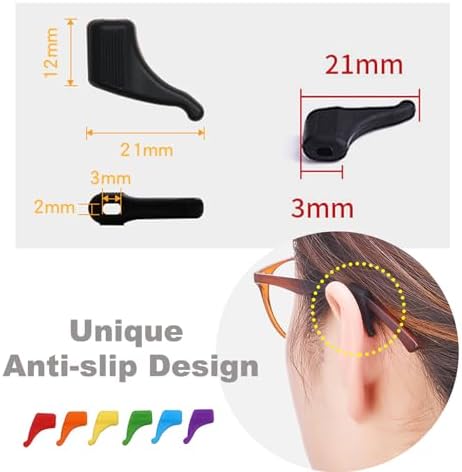 SAIGO Anti-slip Ear Hooks Holder Eyeglasses Retainers Silicone Glasses Temple Holders for Glasses Sunglasses 10 pairs
