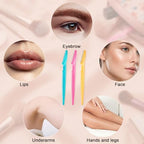 HFATMOS Face Razors for Women, Eyebrow Razor, Exfoliating Face Shaver Facial Hair Removal Tools for Men Eyebrow Trimmer with Protective Cover 12 Pcs
