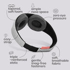 Manta Sleep Mask - 100% Light Blocking, Adjustable Sleeping Mask with Detachable Eye Cups, Ultra Comfortable for Women & Men, Zero Pressure on Lashes, Perfect for Travel/Shift Work