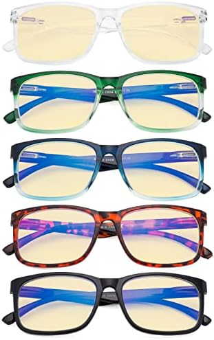 Eyekepper 5-pack Large Frame Reading Glasses - Stylish Reader Eyeglasses for Men Women Reading