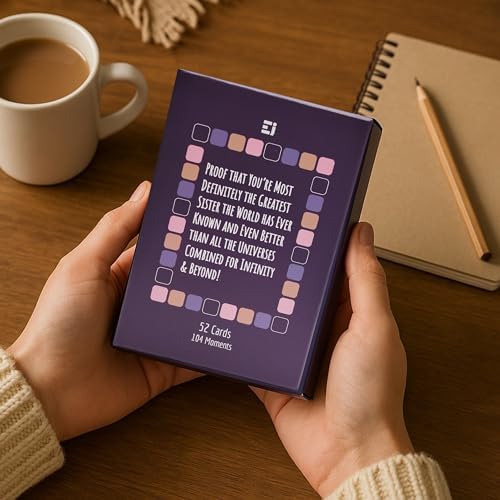Sister Gift – A Thoughtful Keepsake of 104 Meaningful Messages She’ll Treasure, on 52 Double-Sided Quote Cards with Wooden Stand