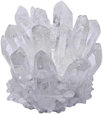 Amazing Gemstone Large Clear Quartz Crystal Cluster Points for Meditation, Home Decor and Gift - Natural Quartz Crystals and Healing Stones for Enhance Energy with Large Crystals Points