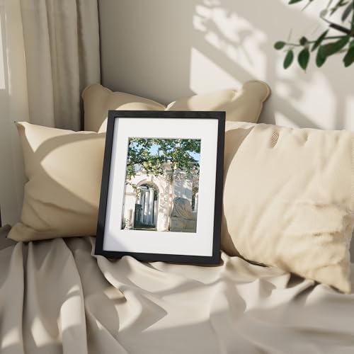 Vittanly 11x14 Picture Frame, Display Pictures 8x10 with Mat or 11x14 without Mat, Photo Frame for Wall Mounting, Black, 1 Pack