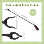 Norme 6 Pcs Grabber Reacher Tool Bulk, 31.5" Long Handle Trash Picker for Elderly Assist, Lightweight Handy Aid Nonslip Claw Grabber for Arm Extension 360 Rotating Pickup Stick Outdoor Cleanup Tool
