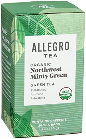 Allegro Tea, Organic Northwest Minty Green Tea Bags, 20 ct