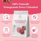 VELOTO Organic Pomegranate Juice Powder, Pure Pomegranate -Fruit Freeze Dried Powder, Natural Vitamin C Vegan Sweetener Superfoods for Smoothies, Yogurt & Shake, Gluten Free, Non GMO, 1 lb