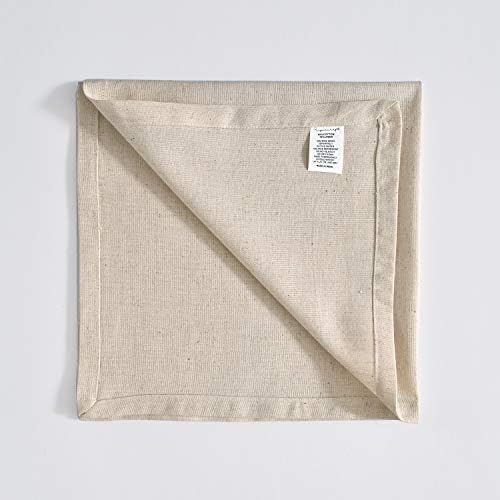 Cloth Napkins Dinner Washable Set of 4 in Cotton Linen Fabric Premium Quality, Mitered Corners for Reusable Every Day Use Pre Shrunk and Good Absorbency Christmas Cloth Napkins (Pack of 4, Ivory)