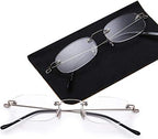 Viseng 2 Pairs Unisex Super Lightweight Rimless Quality Readers Ultra Thin Clear Lenses Frameless Reading Glasses +1.5