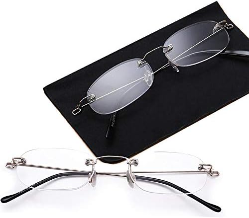 Viseng 2 Pairs Unisex Super Lightweight Rimless Quality Readers Ultra Thin Clear Lenses Frameless Reading Glasses +1.5