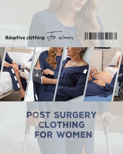 Women's Bedridden Clothes Tear Away Post Suits Full Opening on Both Sides Long Sleeve Hospital Gowns