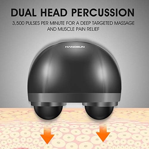 HANGSUN Handheld Neck Back Massager for Pain Relief Deep Tissue, Electric Double Head Percussion Massage MG460 for Shoulder, Leg, Foot, Muscles, Full Body, Corded, 2.3 lb