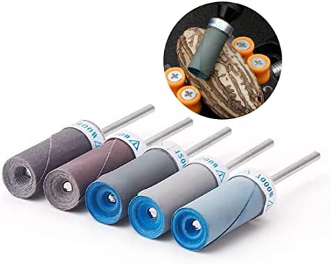 𝐋𝐮𝐨 𝐤𝐞 10 Pcs Mixed Grit Sandpaper Rolls Set,3/32 Inch Shank Abrasive Sanding Sleeve for Rotary Tool