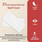 80 Premium 3-Ply White Dinner Napkins Disposable for Party Wedding Reception, Paper Decorative Linen Like Vanity Fair Napkins for Everyday Bulk - 15” X 17” Size Soft Thick Absorbent Napkin