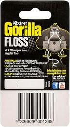 Piksters Gorilla Floss, 30m (32.8 Yds) Extra Strong Dental Floss, Plaque Remover for Teeth, Shred Resistant, Smooth Gliding, Waxed, Deep Cleaning Teeth Flosser, Oral Care for Adults & Kids