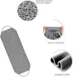 Exfoliating Back Scrubber for Shower with Handles, Double-Sided Body Scrub Towel, Stretchable Extra Long Deep Cleaning Bath Cloth for Women and Men (Grey)