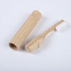Folding Travel Toothbrush Bamboo Toothbrushes Case Holder Kit Portable Soft Bristle Travel Size Toothbrush with Bamboo Handle Cover Reusable Compact Case