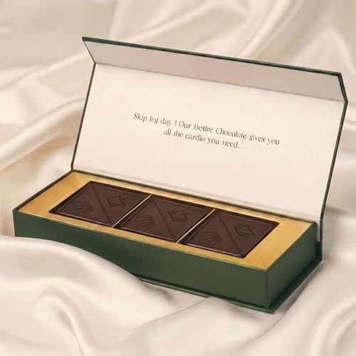 TAC Delights Desire - Luxury Chocolate for intimate moments for Couples - 1 box (3 serving bars) - 2.12 oz- Premium Dark Chocolate with Champagne Truffle flavour - Improves mood and connection - For men and women