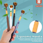 FRCOLOR Three Sided Toothbrush for Adults Soft Bristle Manual Toothbrush with Ergonomic Handle Multi Face Design for Home and Travel Oral Care Pack of 4