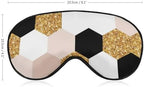 Geometric Golden Black and White Hexagon Grid Chic Sleep Mask for Women Men, Light Blocking Breathable Eye Mask with Adjustable Strap, Pressure-Free Comfortable Eye Cover for Travel Nap