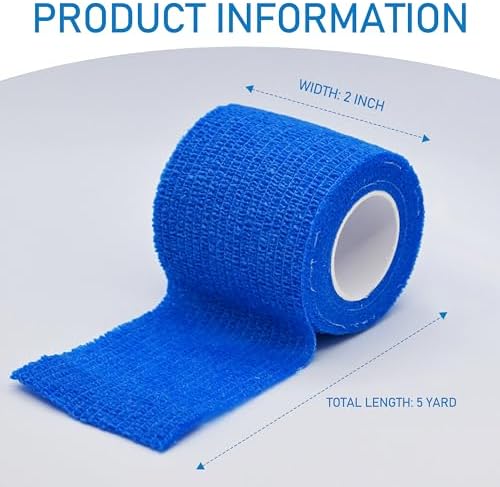 15 Pack Self Adhesive Bandage Wrap 2 Inch x 5 Yards Self-Adherent Elastic Cohesive Wrap Non-Woven Breathable Bandage,Vet Wrap for Stretch Athletic, Sports, Wrist, Ankle (Mix)