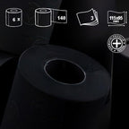Renova Toilet Roll - Black, 6 Count (Pack of 1)