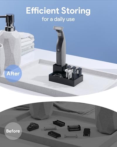Guide Guards with Stand—1/2/3/5mm, Skin & Body Combs Replacement Fit for O Blade QP2724, QP2834, QP25XX, QP26XX, QP65XX, QP66XX Pro Series, Premium Guards with a Reliable Base (6PC+Stand)