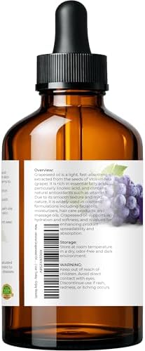 velona Grapeseed Oil 4 fl oz | 100% Pure and Natural Carrier Oil | Refined | Skin, Face, Body, Hair Care | Use Today - Enjoy Results