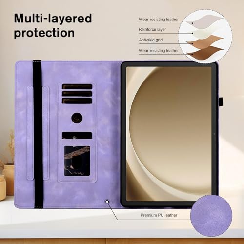 Case for Samsung Galaxy Tab S5e 10.5 2019 Model SM-T720/T725/T727, Slim PU Leather Folio Cover with Multi-Angle Stand and Pen Holder, Purple