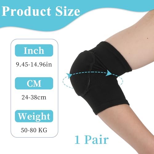 Volleyball Brace Pads Elbow Protector, 1 Pair Breathable Anti-Collision Sponge Arm Brace Pads Elbow Protector Strap Fitness Basketball Tennis Golfers Knee Support Band for Men and Women(Black)