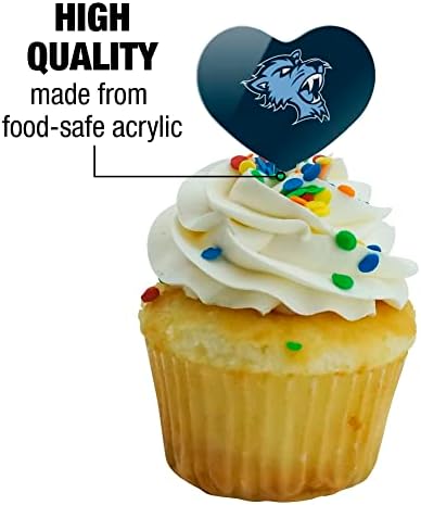 Baruch College Primary Logo Heart Love Cupcake Picks Toppers Decoration Set of 6
