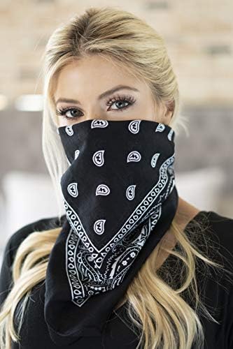 RIAH FASHION Fabric Face Cover Multi-Purpose Cotton Unisex Bandana - Mouth Shield Scarf Handkerchief, Headwear Balaclava Wrap