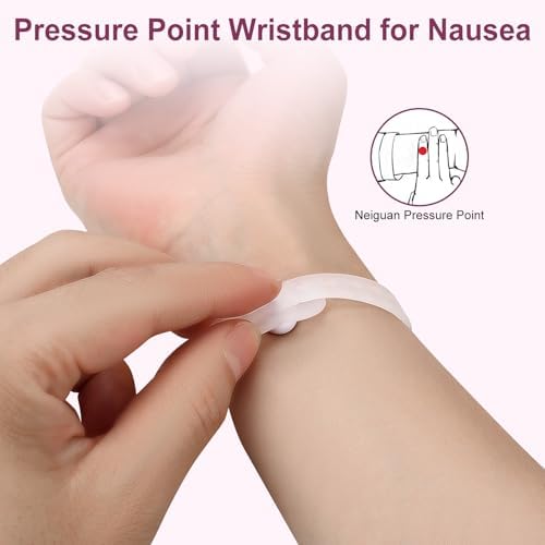 Morning Sickness Bands Anti Nausea Bands for Pregnant Wowen Pregnancy Bracelet Acupressure Nausea Relief for Car, Sea, Air Sickness-Transparent