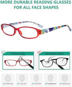 Eyekepper 5 Pack Ladies Reading Glasses with Pattern Arms - Design Readers for Women Reading