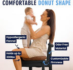 Dr. Frederick's Original Inflatable Donut Pillow - 15" Seat Cushion for Tailbone Pain, Hemorrhoids & Bed Sores – Doctor-Developed for Postpartum, Prostatitis & Travel - Odor-Free, Durable Vinyl - Red